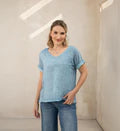 OFV - BREEZY LINEN V NECK TEE TOP