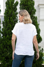 Load image into Gallery viewer, OFV - BREEZY LINEN V NECK TEE TOP
