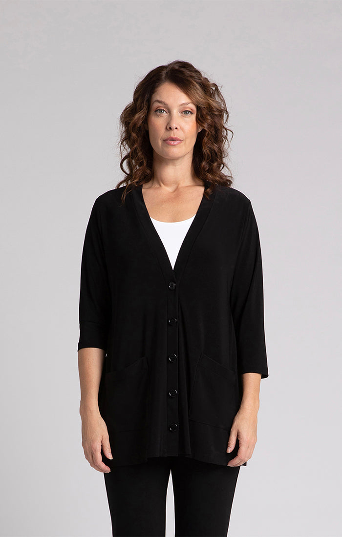 SYMPLI - CLASSIC BUTTON CARDIGAN