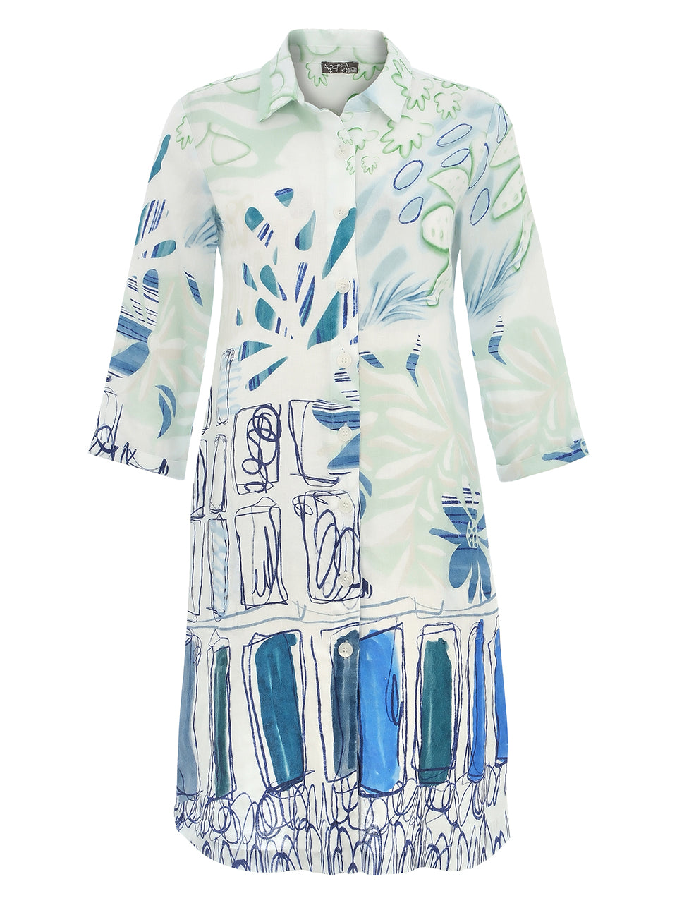 DOLCEZZA - PRINT LINEN COAT DRESS