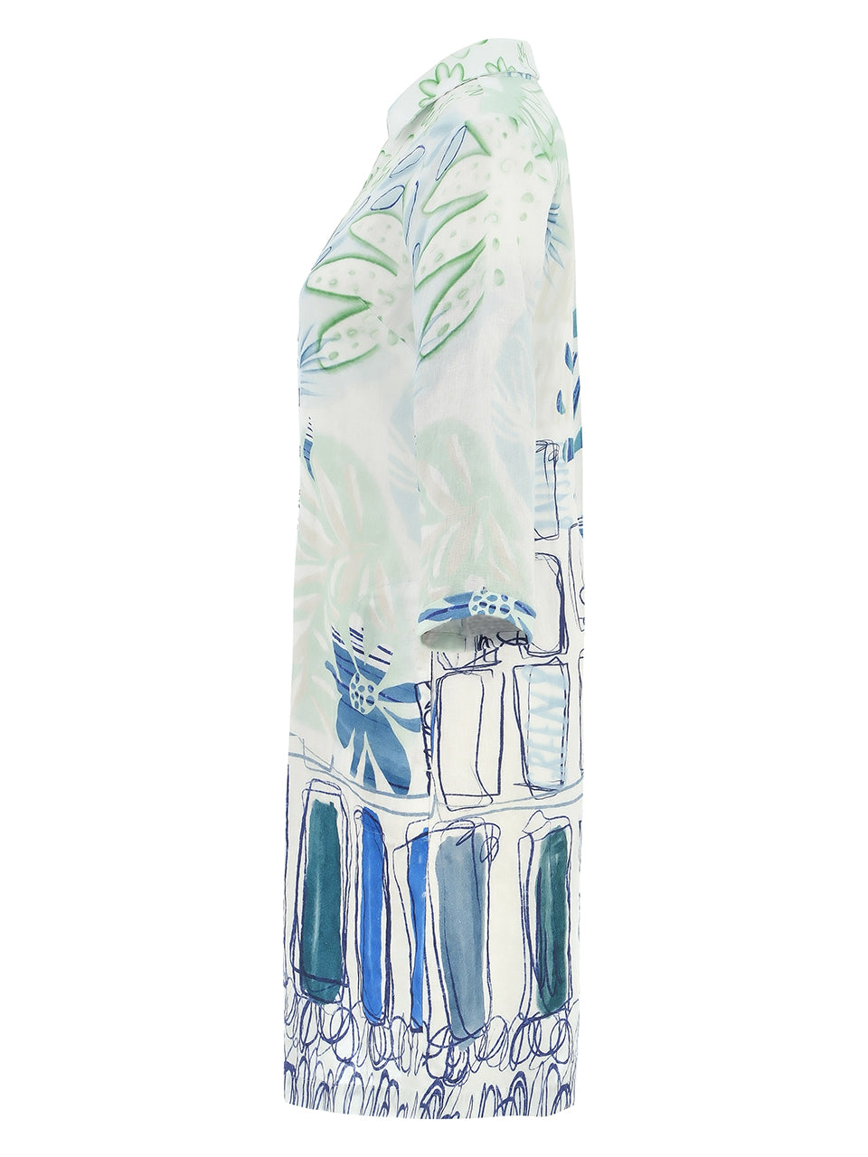 DOLCEZZA - PRINT LINEN COAT DRESS