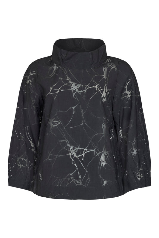 3/4 Sleeve Burnout Cowl Top