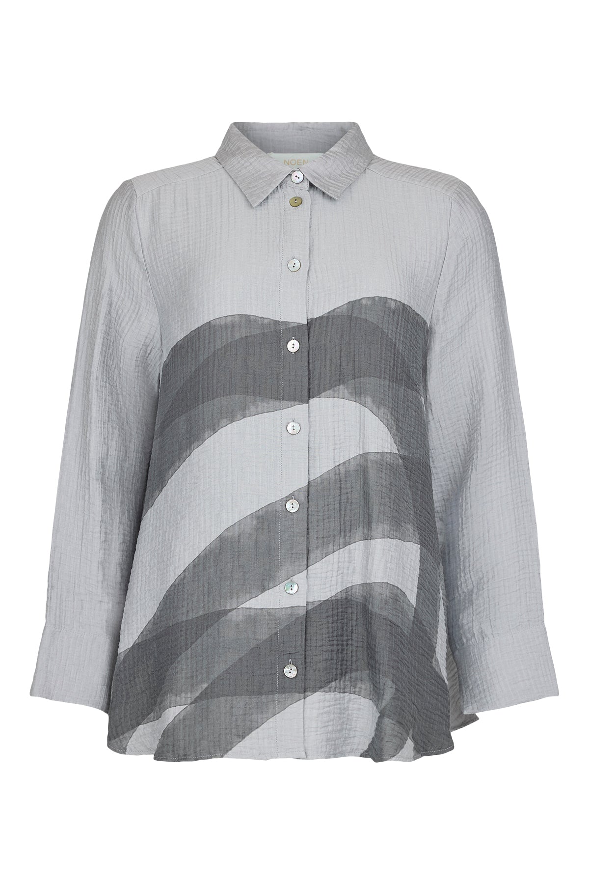 Soft Grey Blouse Print Abstract