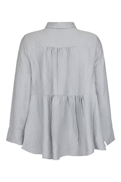 Soft Grey Blouse Print Abstract