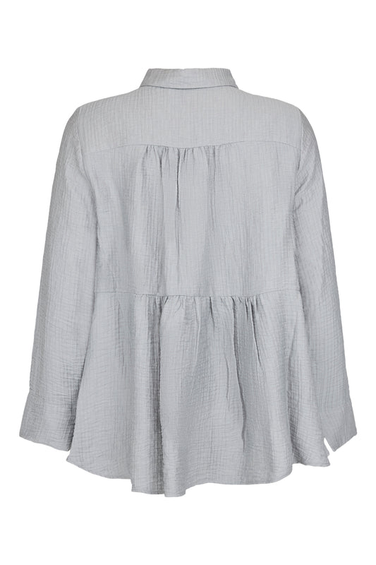 Soft Grey Blouse Print Abstract