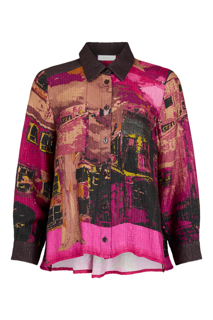 Border Print Blouse