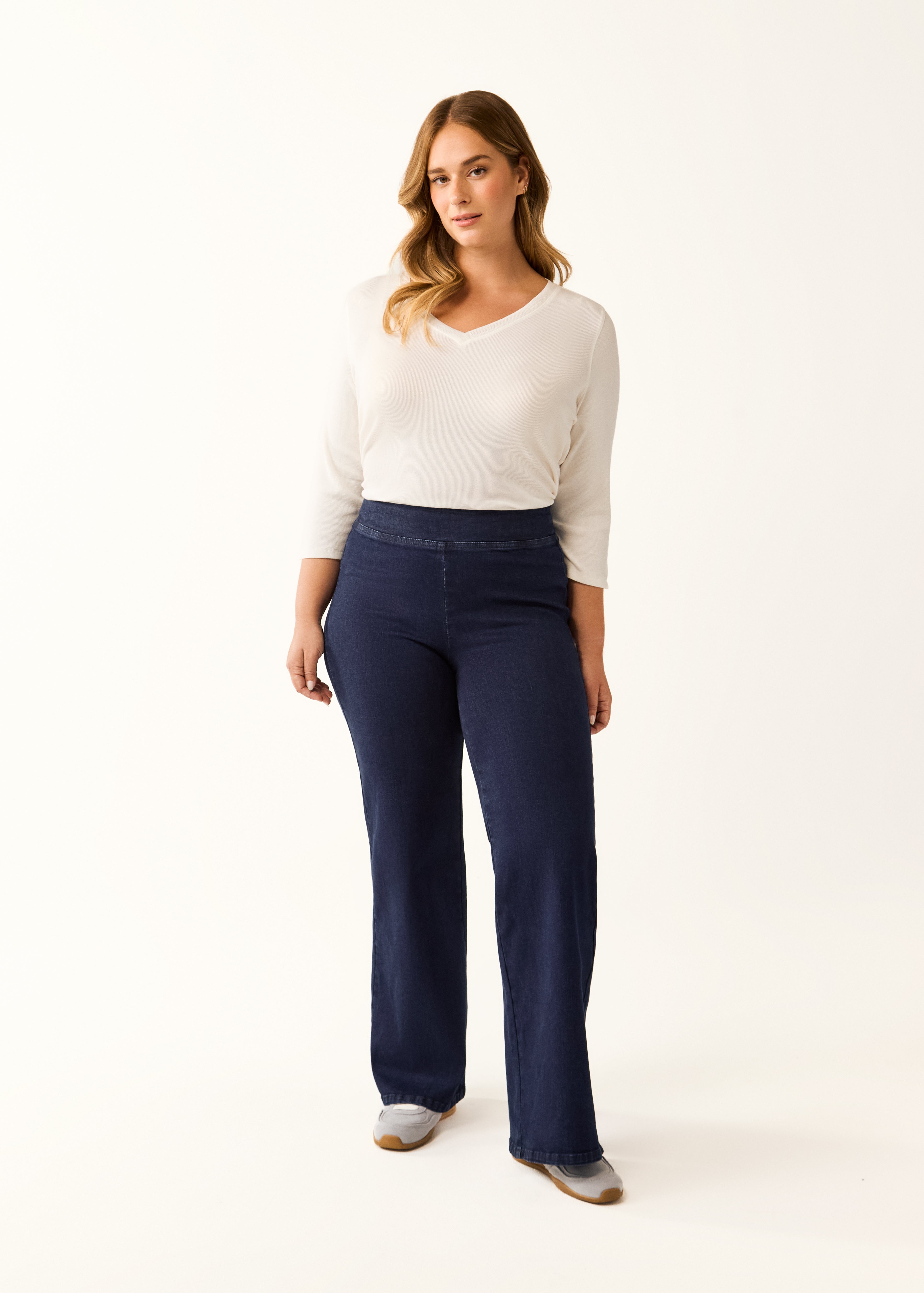 FDJ- BEYOND DENIM PULL-ON WIDE LEG