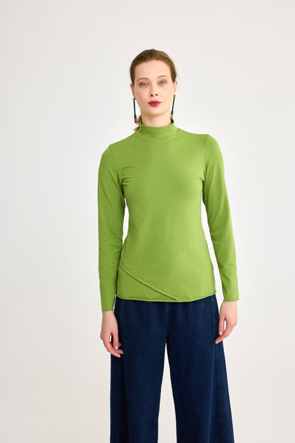 Jersey Knit Mock Neck Top
