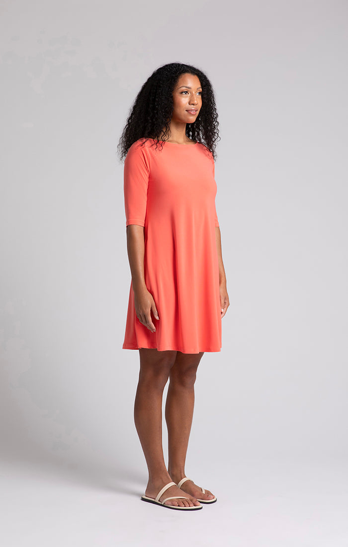 SYMPLI - NU TRAPEZE DRESS, ELBOW SLEEVE