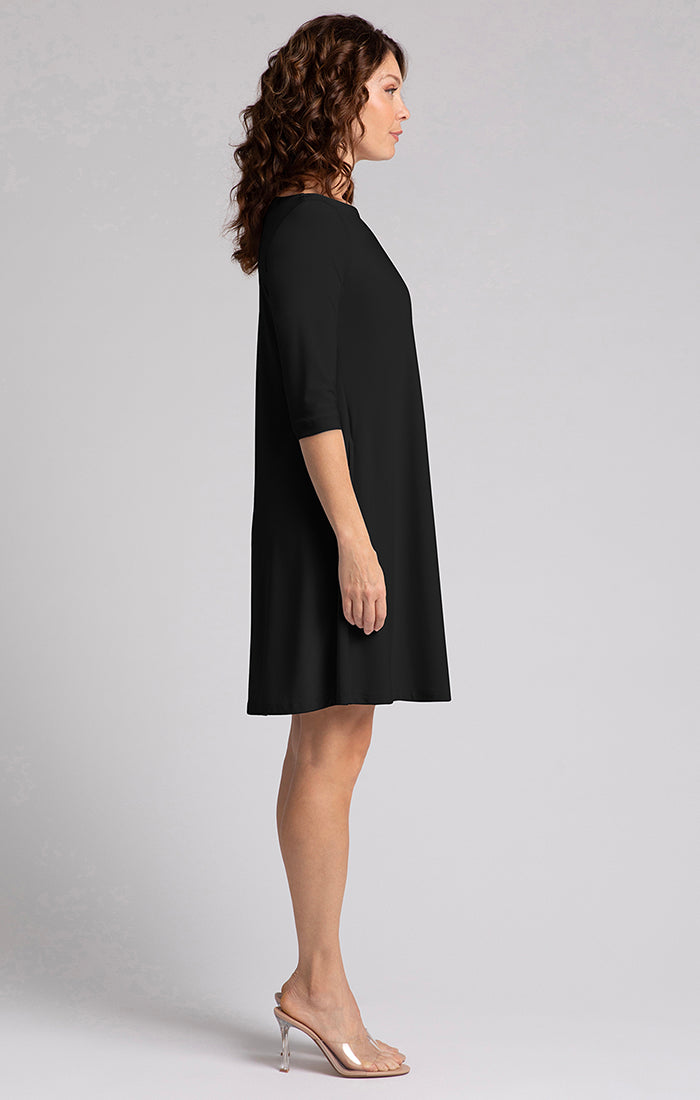 SYMPLI - NU TRAPEZE DRESS, 3/4 SLEEVE