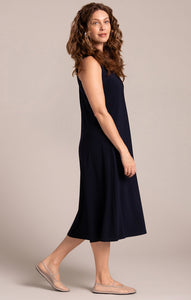 SYMPLI - SQ NECK FIT AND FLARE DRESS