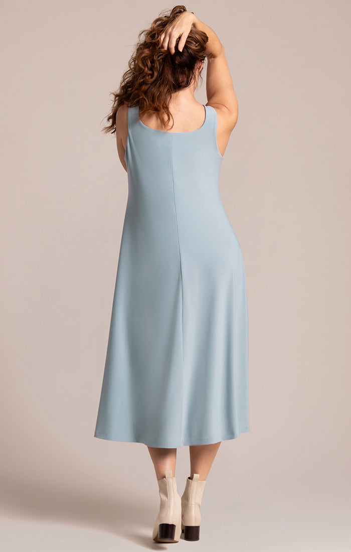 SYMPLI - SQ NECK FIT AND FLARE DRESS