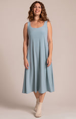 Load image into Gallery viewer, SYMPLI - SQ NECK FIT AND FLARE DRESS
