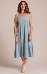 SYMPLI - SQ NECK FIT AND FLARE DRESS