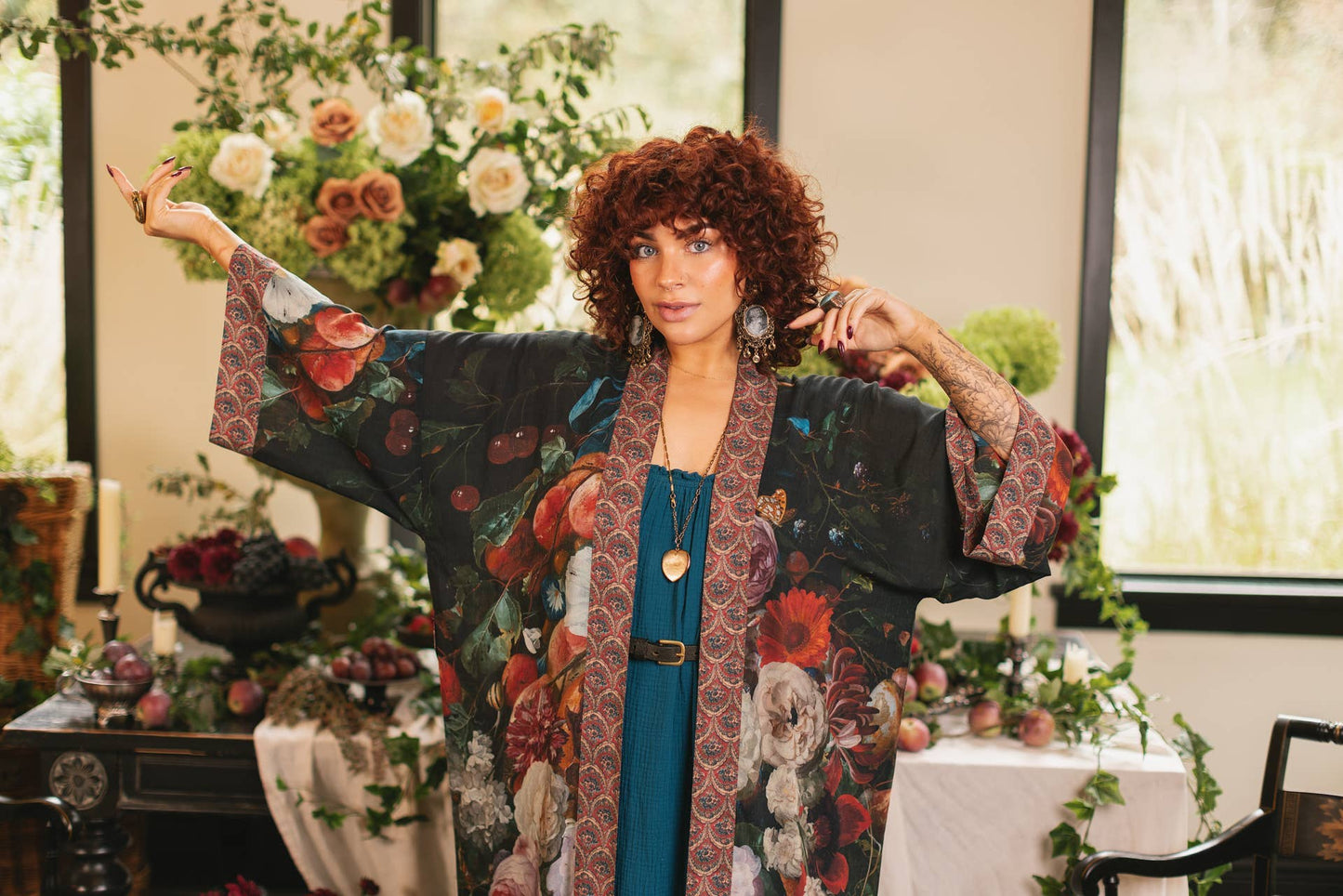 Flight of Fancy Opera Duster Kimono Robe Hummingbird - Suttles & Seawinds