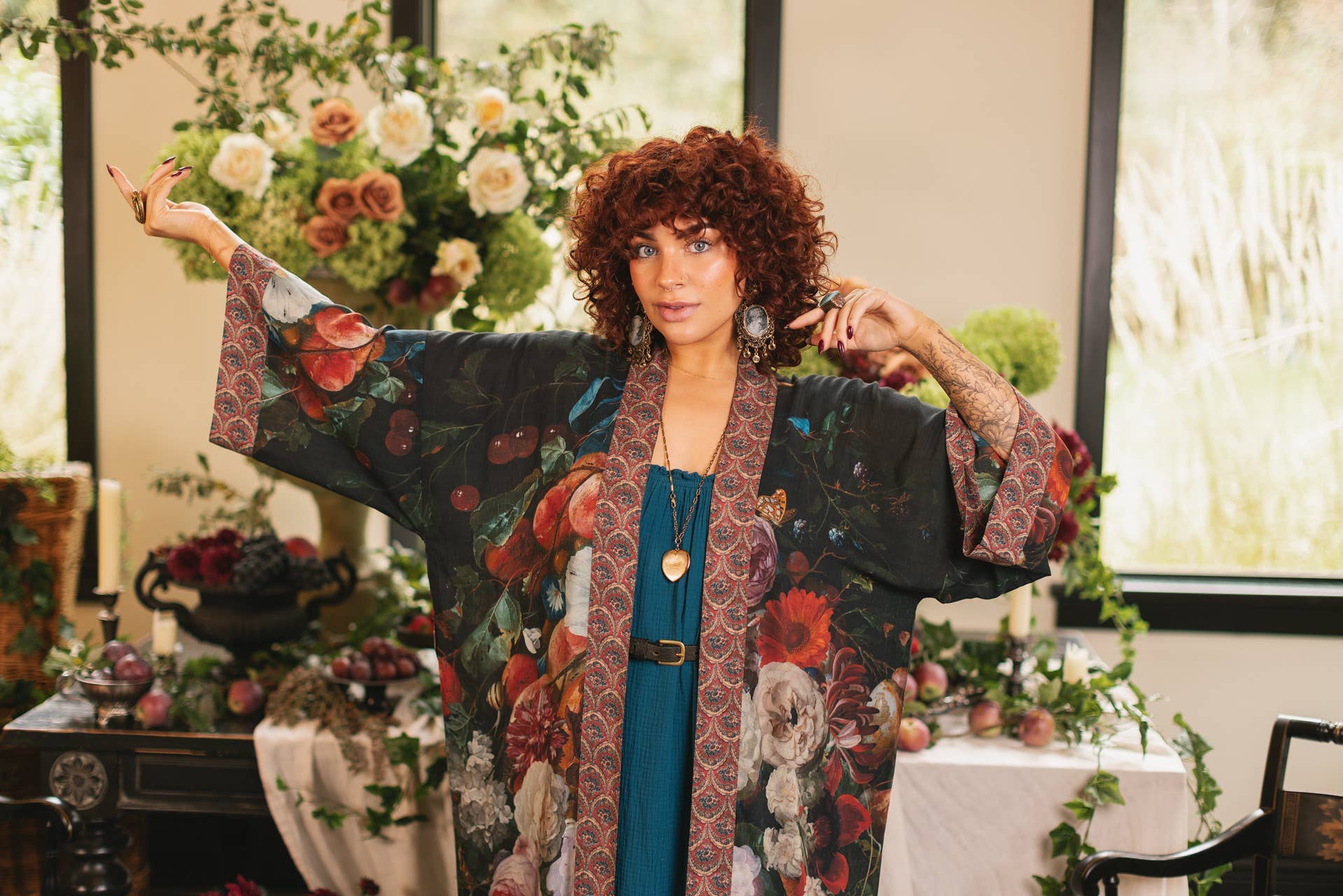 Flight of Fancy Opera Duster Kimono Robe Hummingbird - Suttles & Seawinds