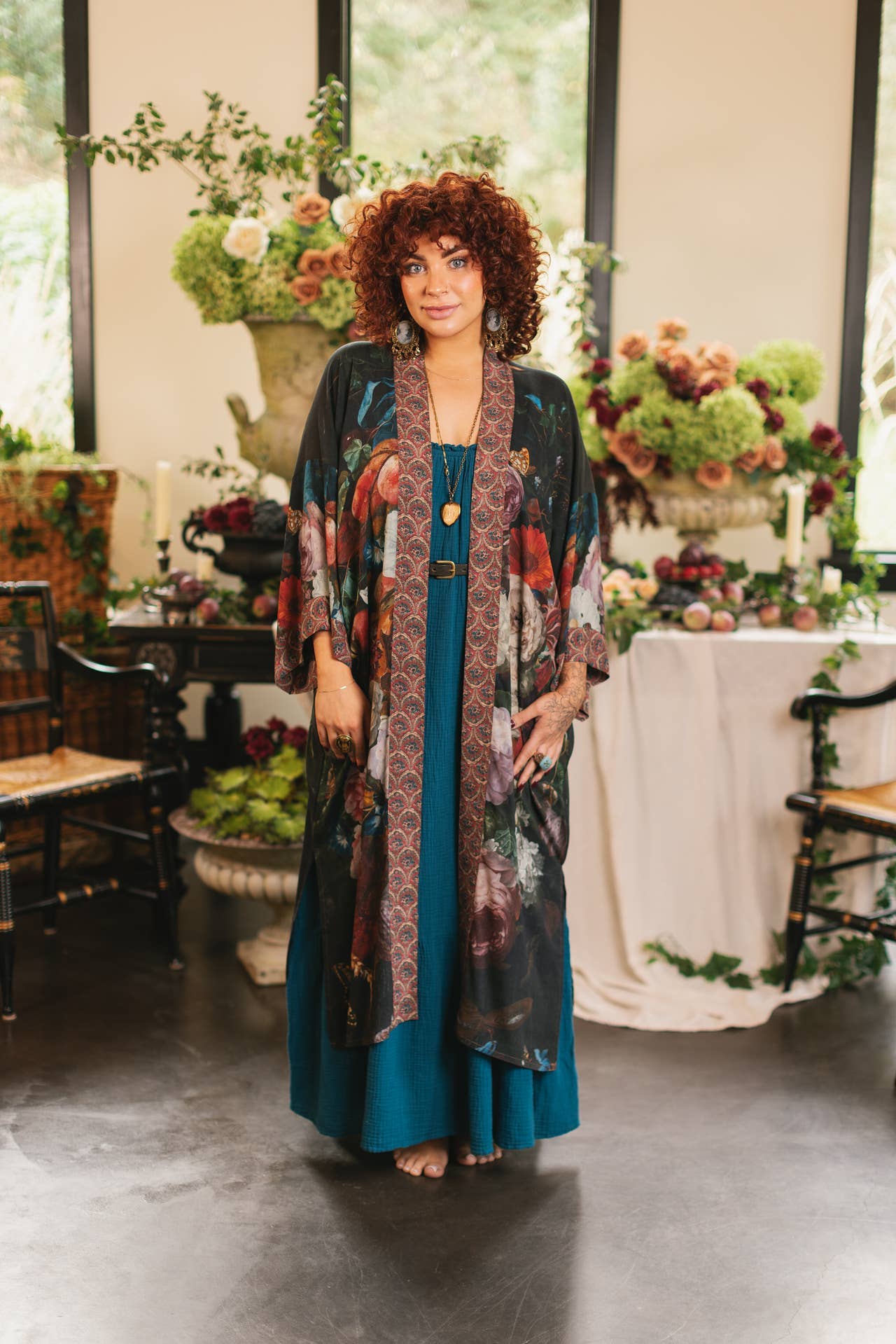 Flight of Fancy Opera Duster Kimono Robe Hummingbird - Suttles & Seawinds