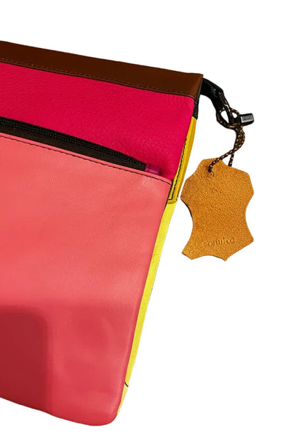 Pink handbag side 1 close up 