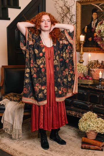 Heart of Gold Goddess Starduster Kimono w/ Sacred Heart - Suttles & Seawinds