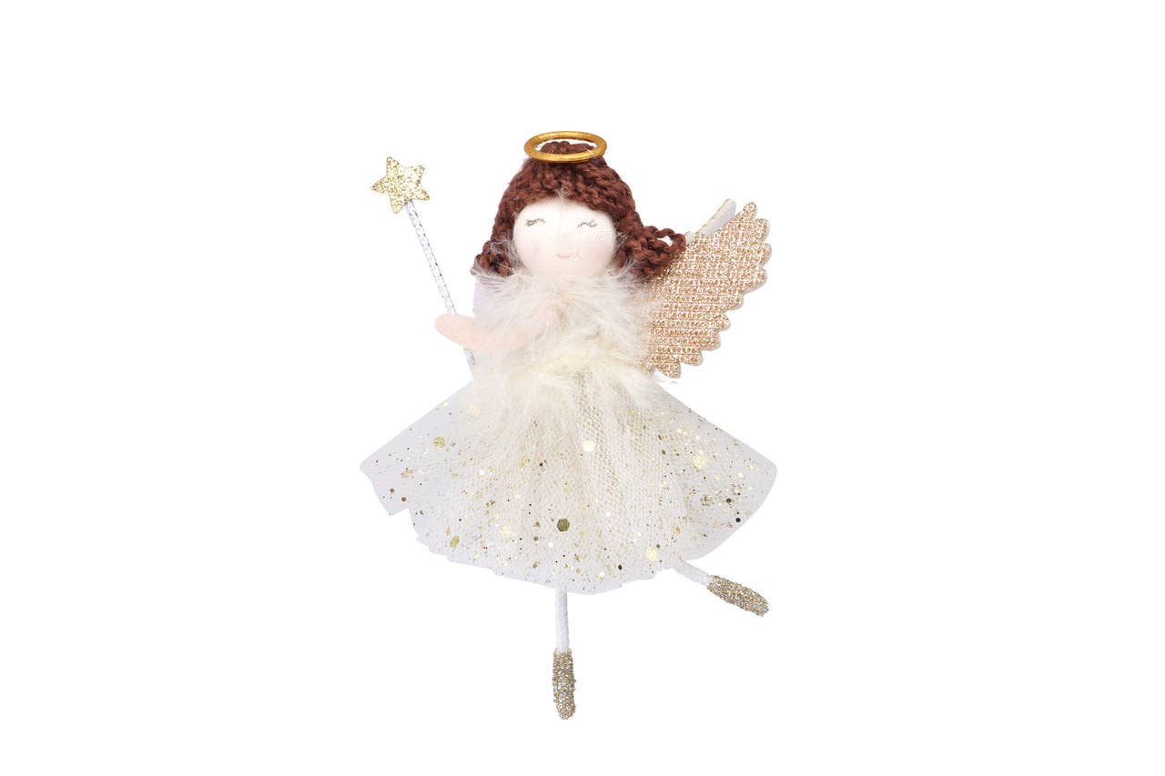 CGB Giftware - Gold Dark Haired Angel Hanging Decoration