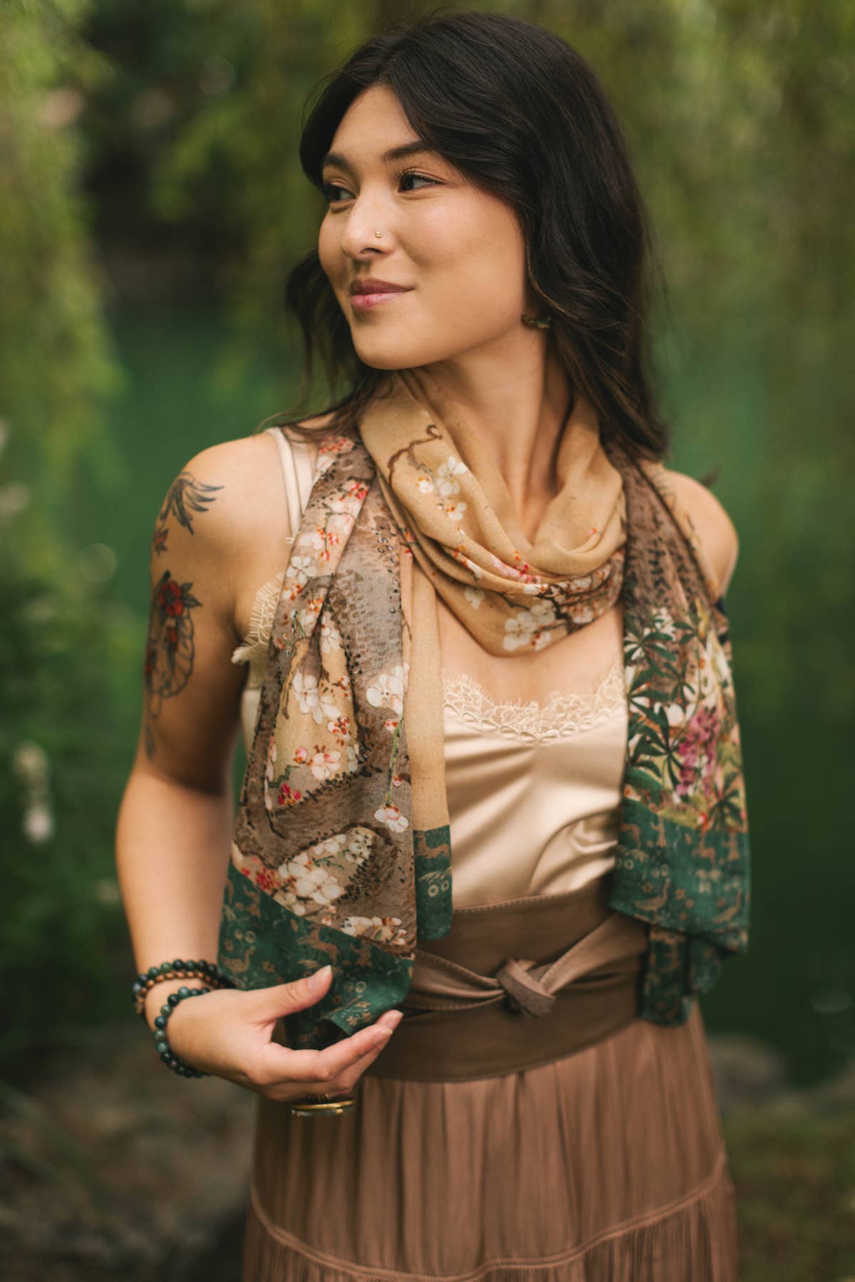 Fable Bohemian Floral Scarf with Deer & Moon - Suttles & Seawinds