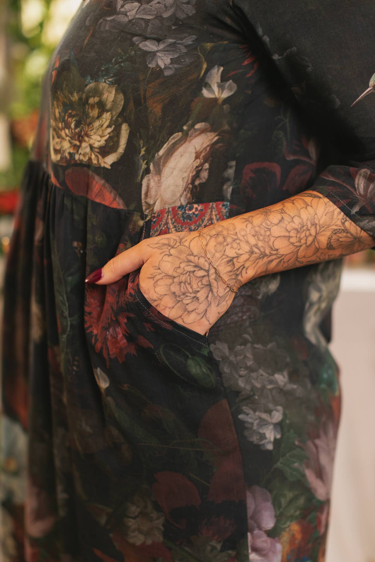 Flight of Fancy Artist Dress Tunic w/ Pockets & Hummingbirds - Suttles & Seawinds