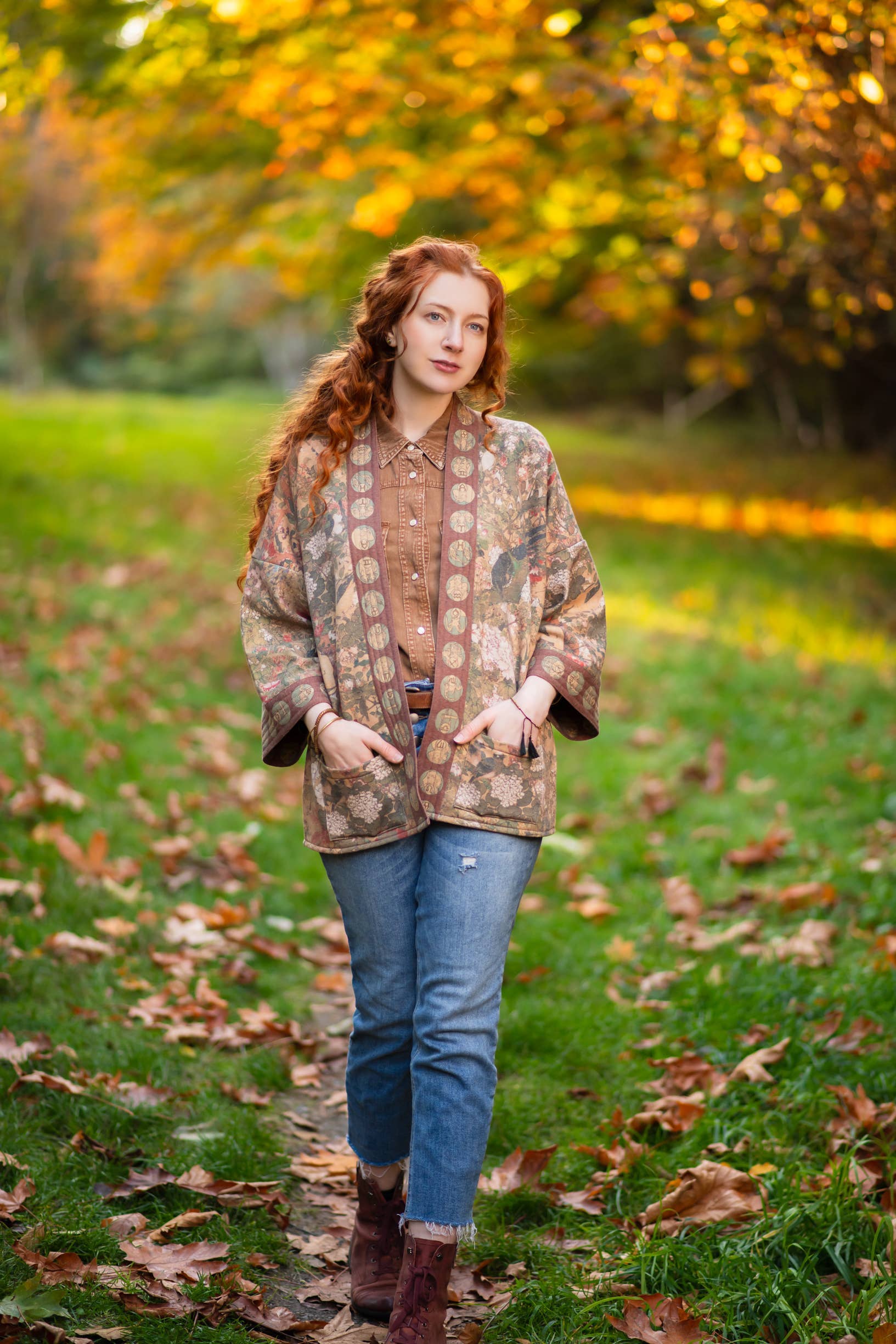 Dream Weaver Fleece Cottage Cardigan Kimono Jacket w/ Zodiac - Suttles & Seawinds