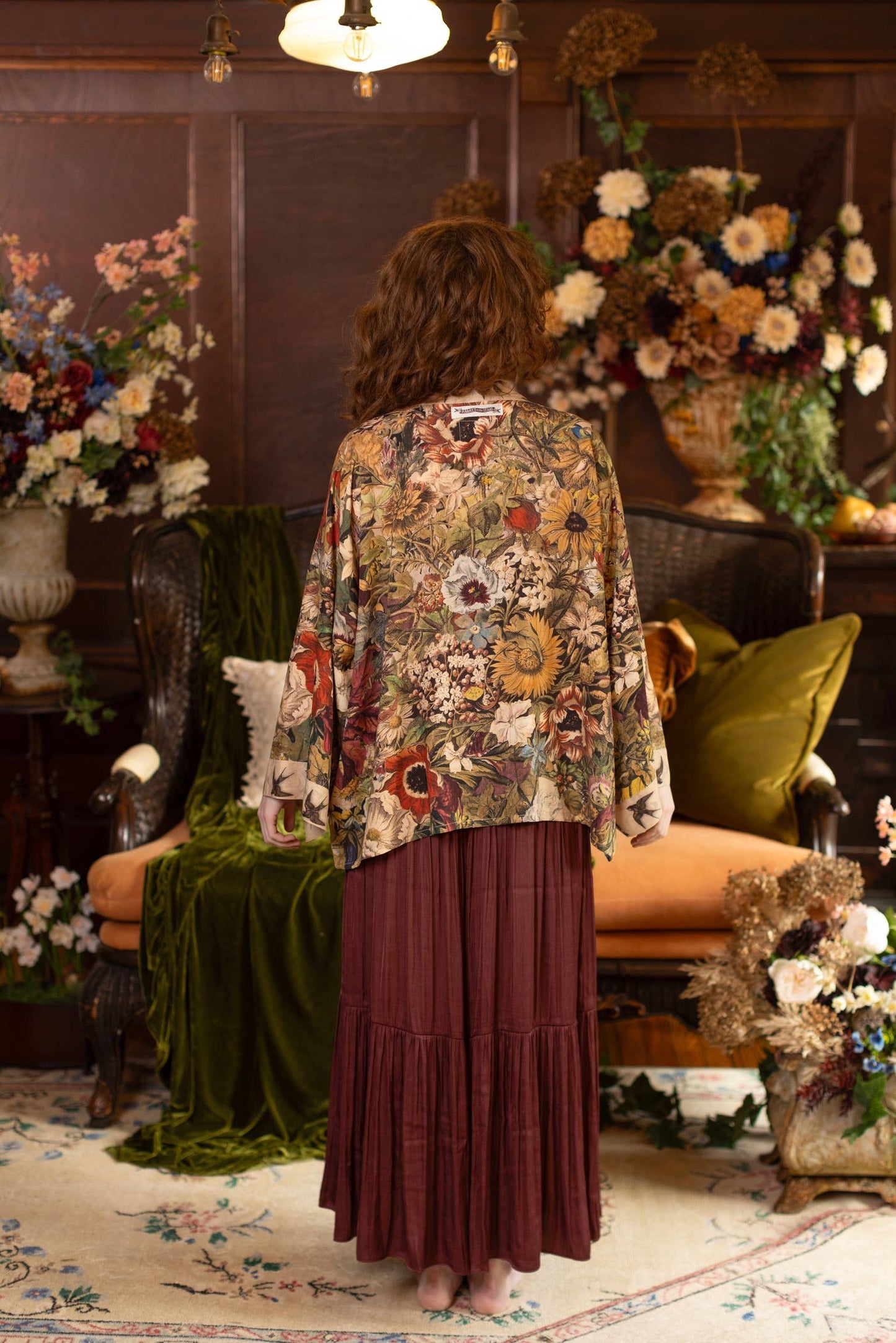 Golden Hour Pixie Duster Cropped Kimono w/ Florals - Suttles & Seawinds