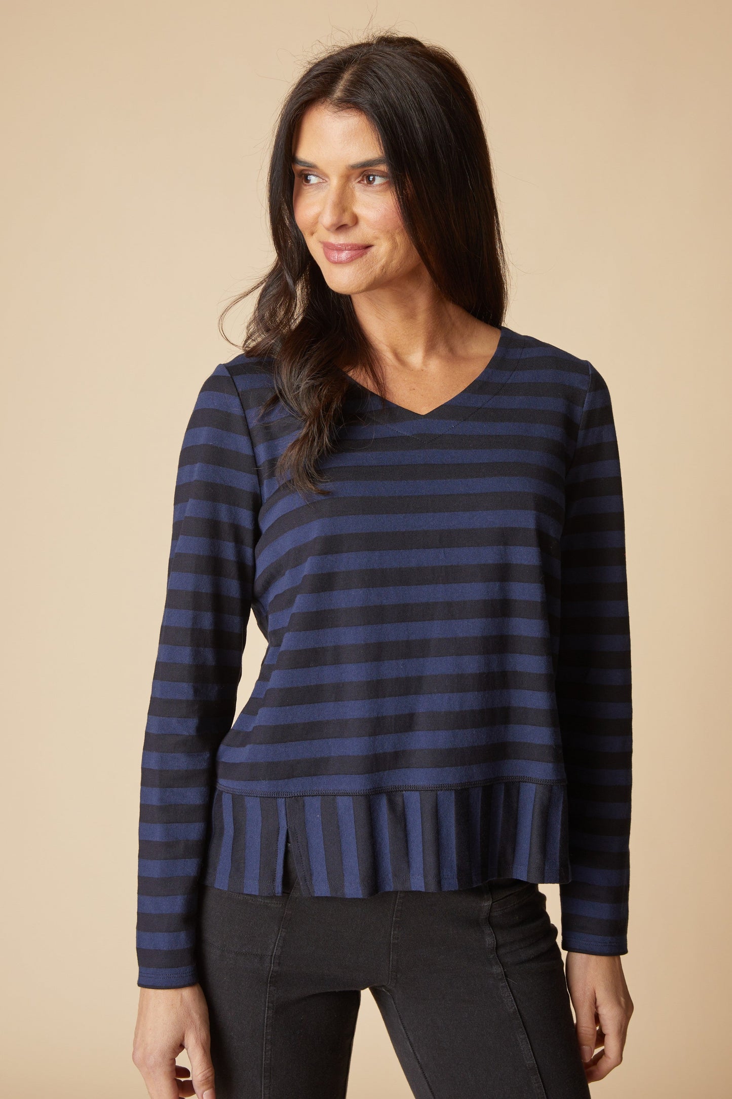Seamed Tee in Navy