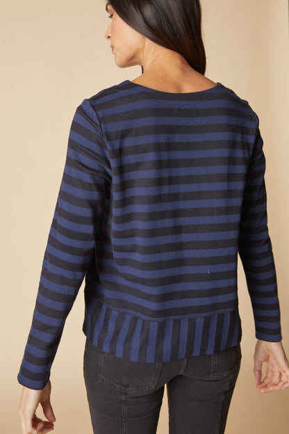 Seamed Tee in Navy