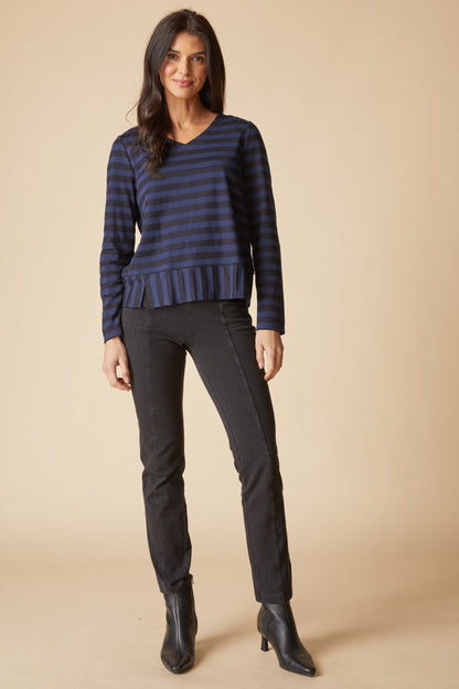 Seamed Tee in Navy