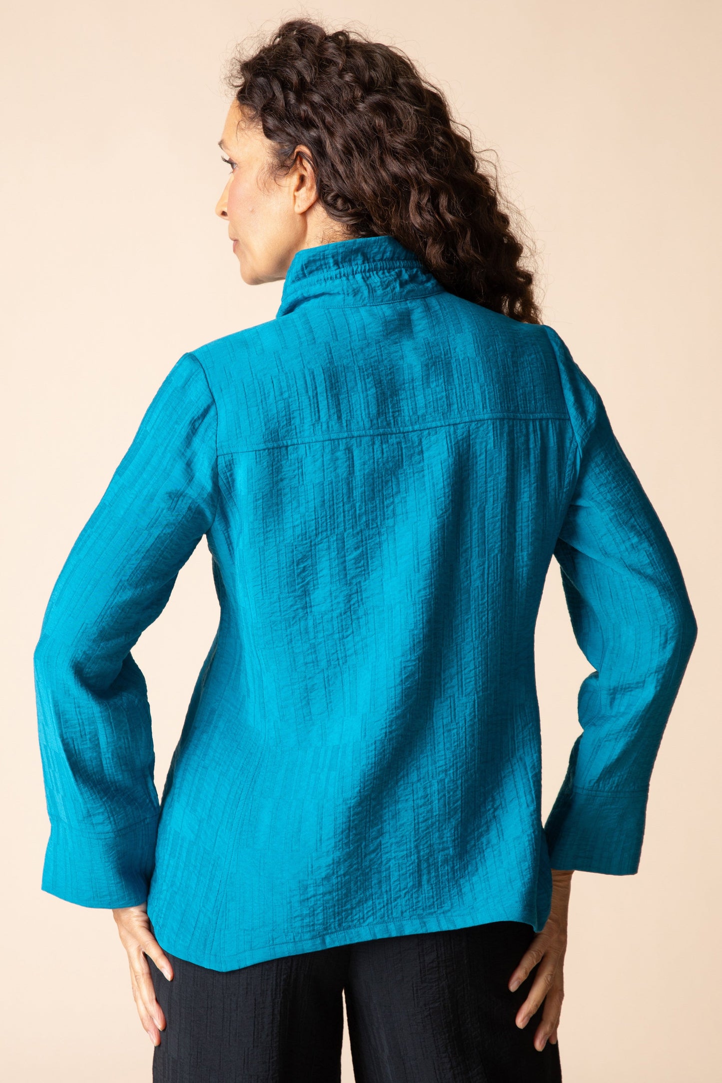 HABITAT Ruched Collar Shirt in Teal