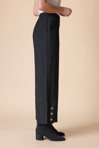 HABITAT Button Hem Pant in Black