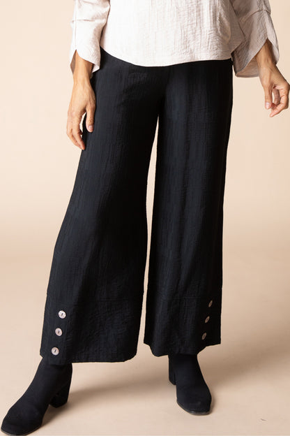 HABITAT Button Hem Pant in Black