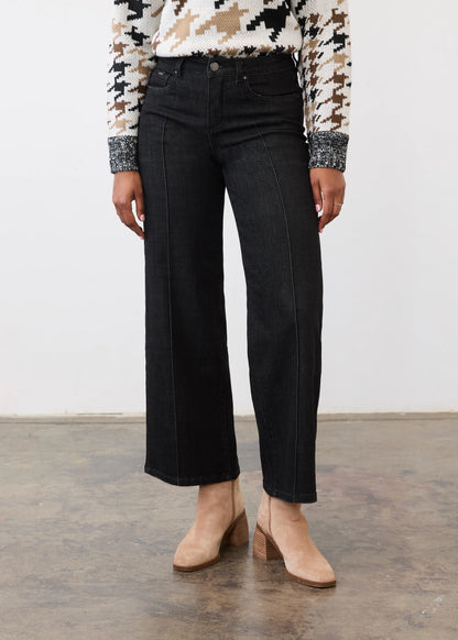 Olivia  Black pintuck Wide Ankle