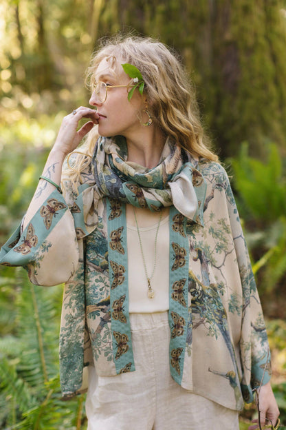 Earth & Sky Pixie Duster Cropped Kimono w/ Trees - Suttles & Seawinds