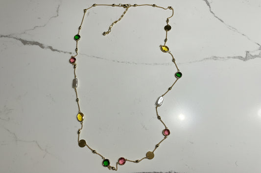 Sofistica Chain With Coloured glass stones &  Glass Pearls