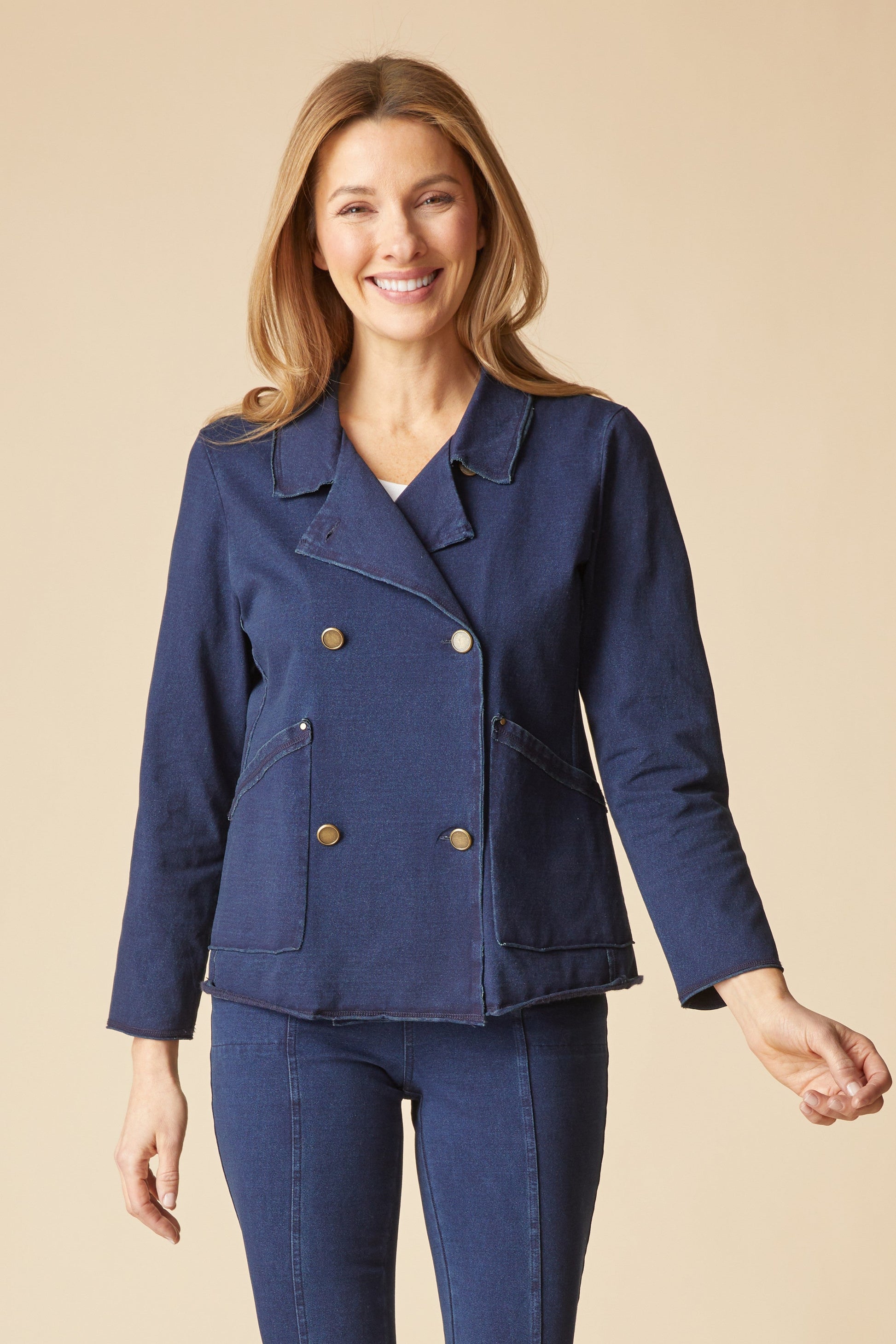 Double Breasted Jacket in Denim
