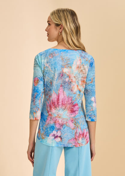3/4 Sleeve Scoop Neck Top - Suttles & Seawinds