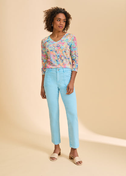 3/4 Sleeve V-Neck Top - Suttles & Seawinds