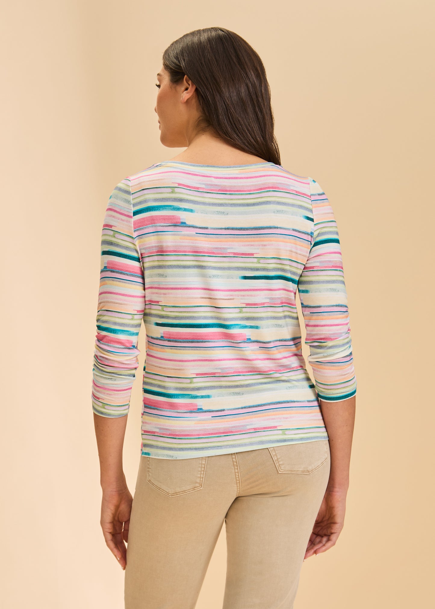 3/4 SLEEVE BOATNECK TOP