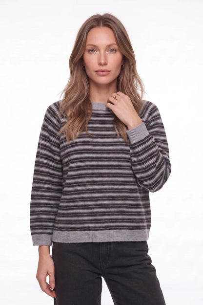 3/4 Sleeve Stripe Knit