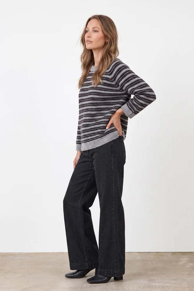 3/4 Sleeve Stripe Knit