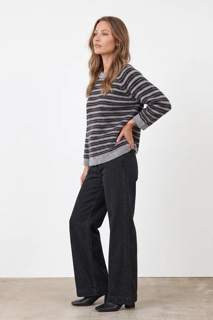 3/4 Sleeve Stripe Knit