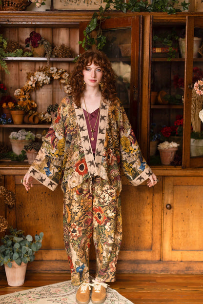 Golden Hour Pixie Duster Cropped Kimono w/ Florals - Suttles & Seawinds
