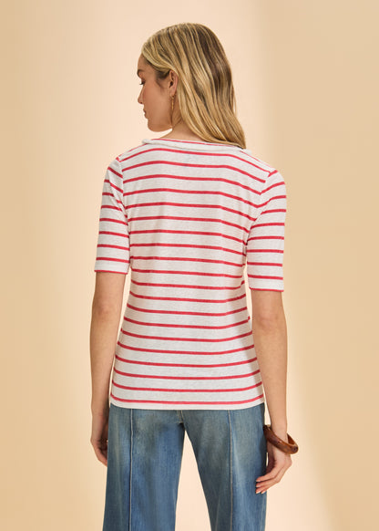 Elbow Sleeve Fringed Neck Top - Suttles & Seawinds