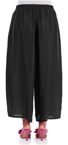 Wide Black Silk Trousers - Suttles & Seawinds