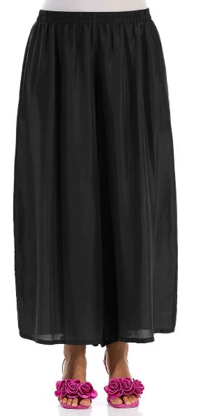 Wide Black Silk Trousers - Suttles & Seawinds