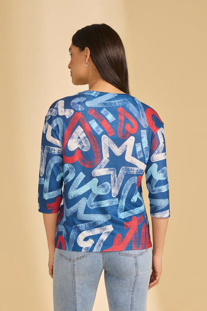 3/4 Sleeve V-Neck Top - Suttles & Seawinds