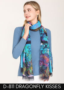 LOVES PURE LIGHT -DRAGONFLY KISSES SMALL OBLONG SCARF